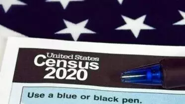 census form on an american flag