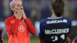Megan Rapinoe goes out on her shield, with a joke and a smile